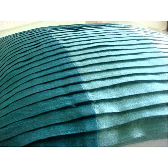 Shades Of Teal Euro Sham Covers 26x26 Inches Silk Euro