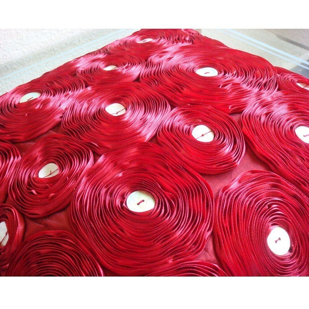 Handmade Red Pillow Cases 16x16 Silk Pillow