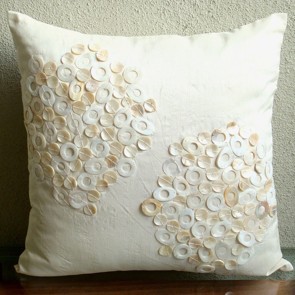 Designer Ivory Throw Pillows Cover For Couch