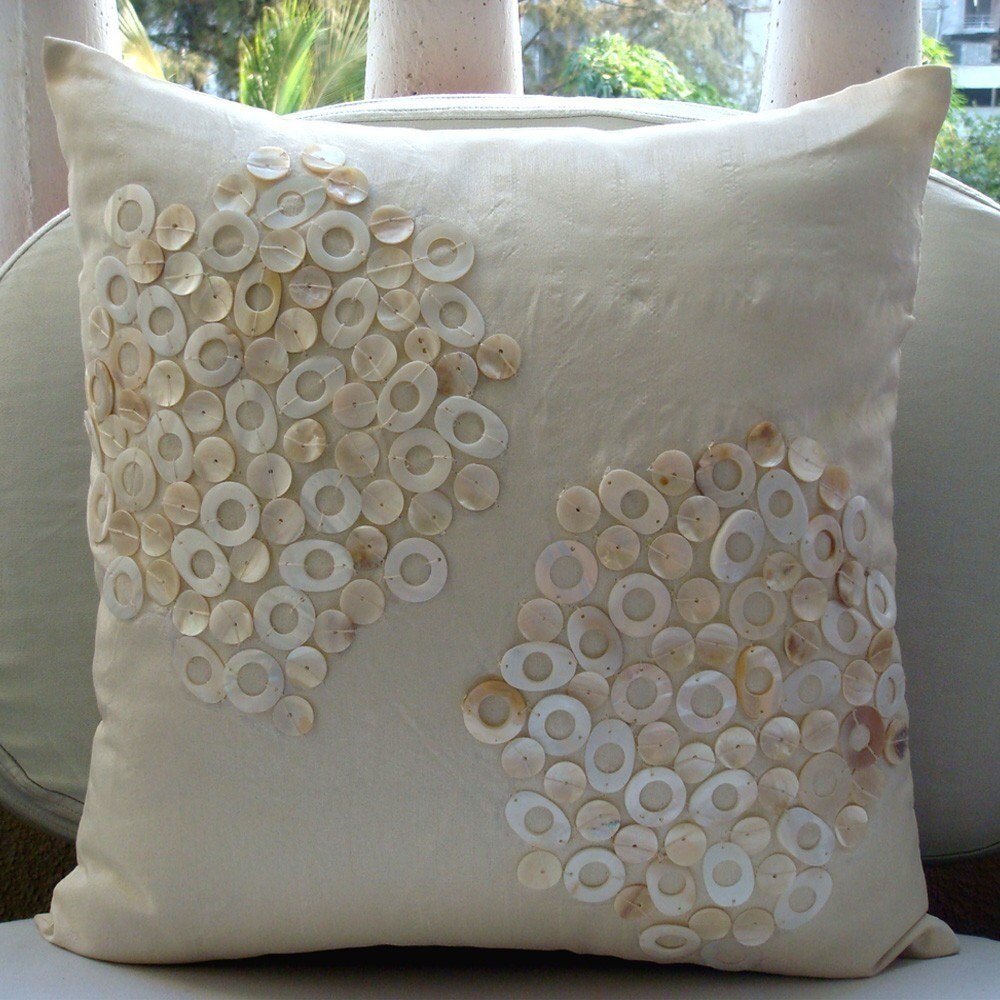 Designer Ivory Throw Pillows Cover For Couch