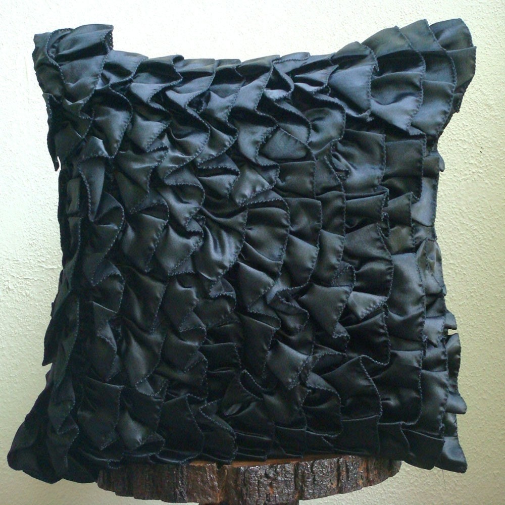 Vintage Blacks Euro Sham Covers 26x26 Inches Satin Euro