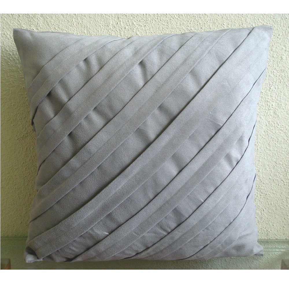 Contemporary Light Gray Euro Sham Covers 26x26 by TheHomeCentric