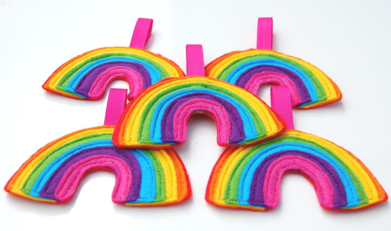 Funky Felt Rainbow Decorations Set of 5 Just Hanging Around
