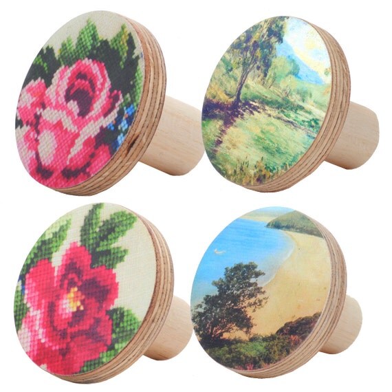 Wooden wall Hook flower rose design