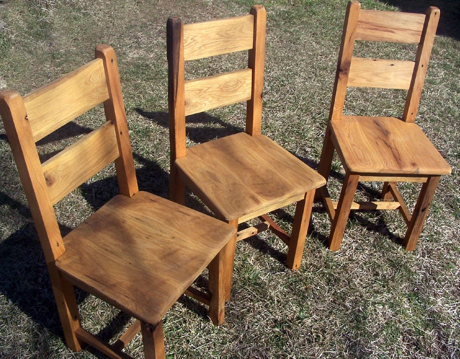 Reclaimed Antique Oak Farmhouse Dining Chairs