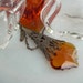 Fiery Sunset - French Cut Amber Prism in Bronze Filigree