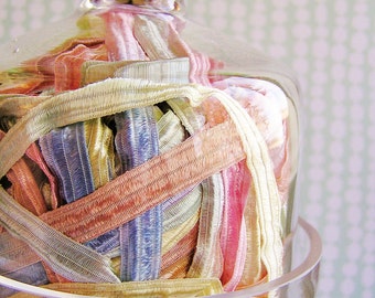 Pastelle Fondant stripe pearl shimmer ribbon woven trim - elegant and silky embellishment craft wrap wedding supply - 5 yards