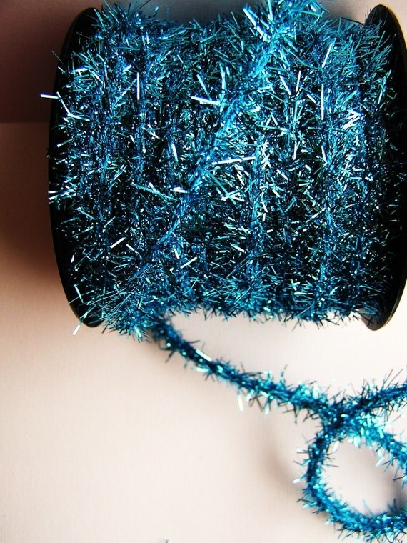 turquoise wired tinsel garland trim for gift wrapping turquoise wired tinsel garland trim for gift wrapping