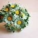 Aqua blue petite Daisies Vintage style Millinery Flower Bouquet