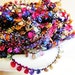 Jewel tone Madeline tassel trim lovely fringe rayon ribbon embellishment - luxe, wedding, wrap, craft, supply - 3 yards