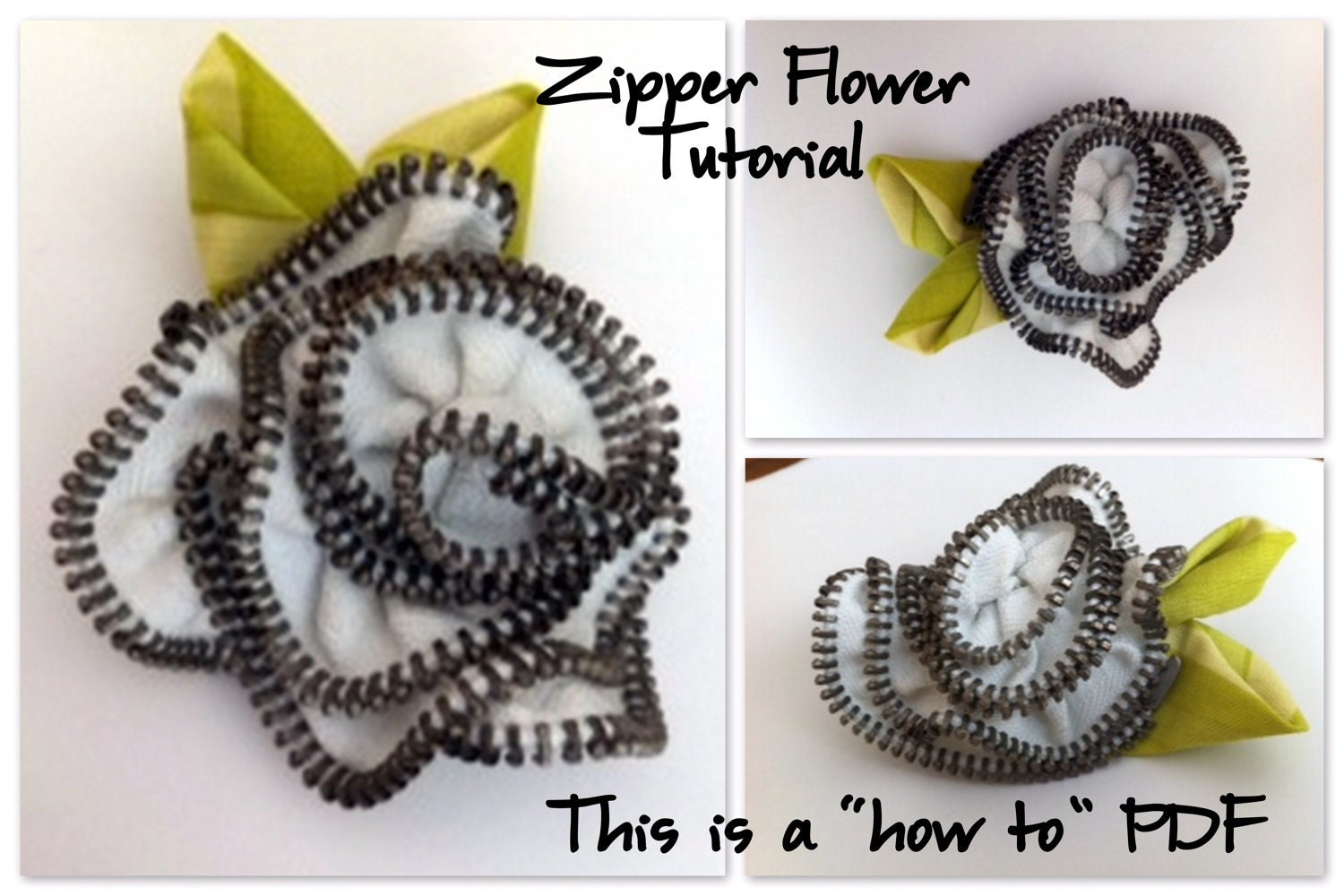 Zipper Flower Tutorial Instant Download How To By Thesewingloft