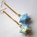 Map Paper Star Earrings - Origami Jewelry Alaska Island Adventure Upcycle