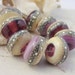 Lampwork Beads - Handmade Glass Beads - Purple & Silver