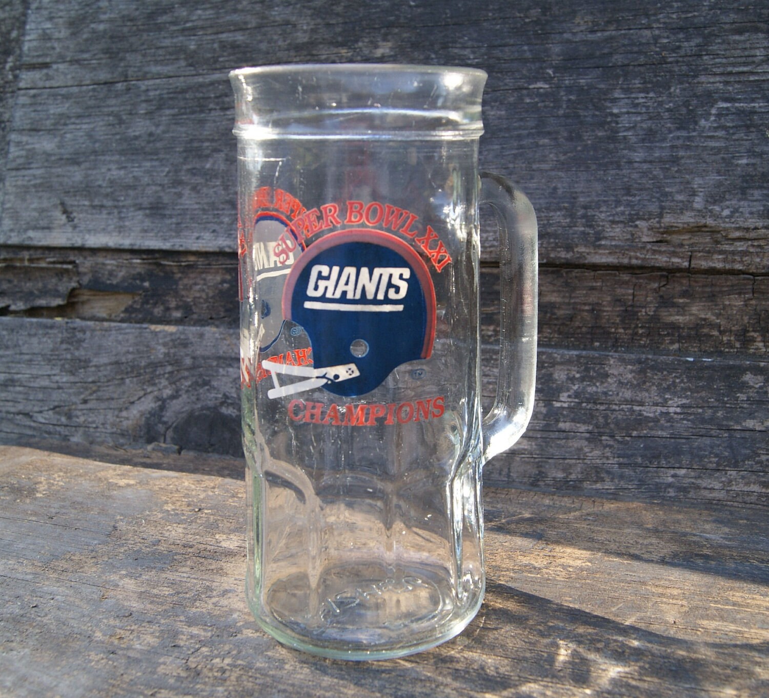 New York Giants NFL Football Beer Mug Super Bowl XXI