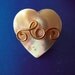 Vintage Victorian WWII Sweetheart Mother of Pearl MOP Heart GF Wire work Brooch Pin