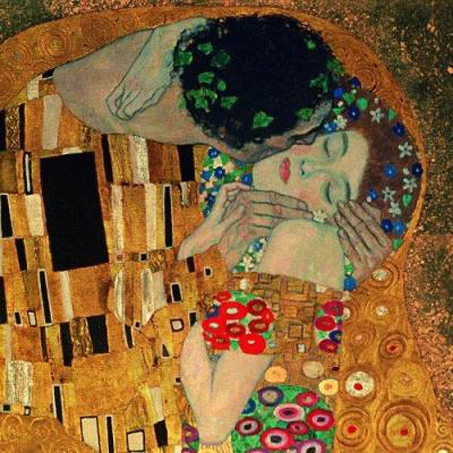 The Kiss by Gustav Klimt on mono deluxe Needlepoint Canvas