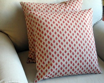 Coral Ikat pillow covers pair 18x18 20x20 22x22 24x24 26x26