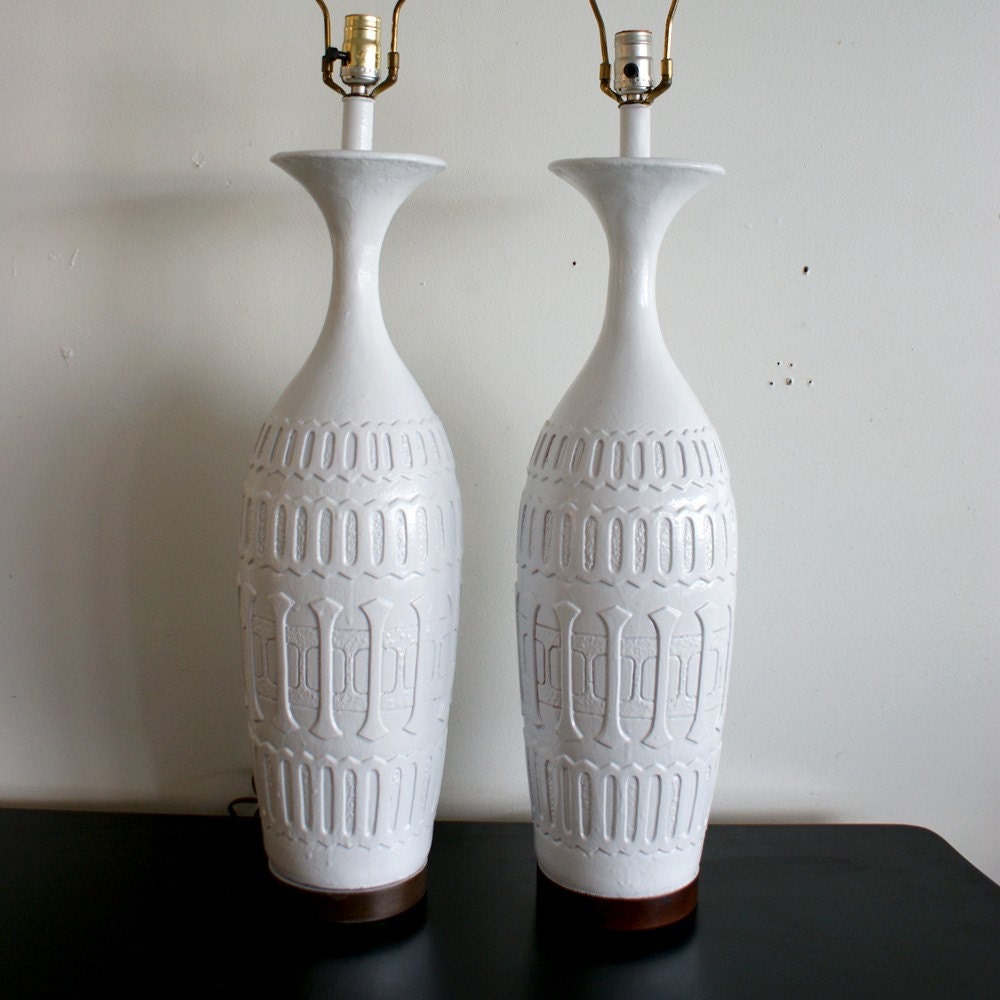 Mid Century Modern Jonathan Adler Style Extra Tall Lamps   Il Fullxfull.220083368 