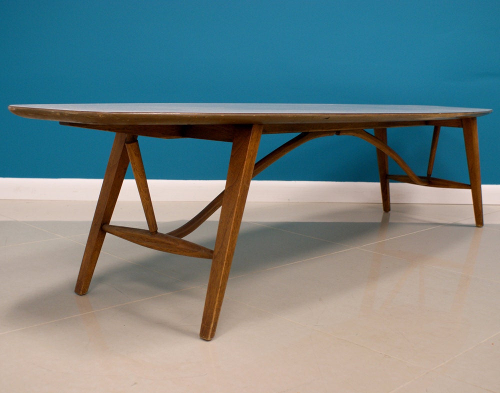 Surfboard Cocktail Table Mid Century Modern by Drexel