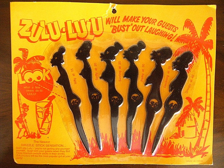Vintage ZuluLulu Tiki swizzle sticks