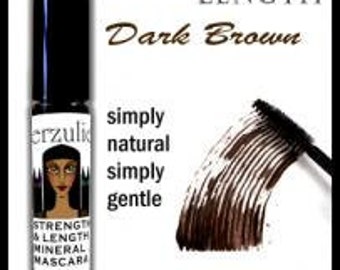 All Natural and Organic Mineral Mascara Dark Brown Gentle Mascara Formula with Pro Vitamin B5 Unscented