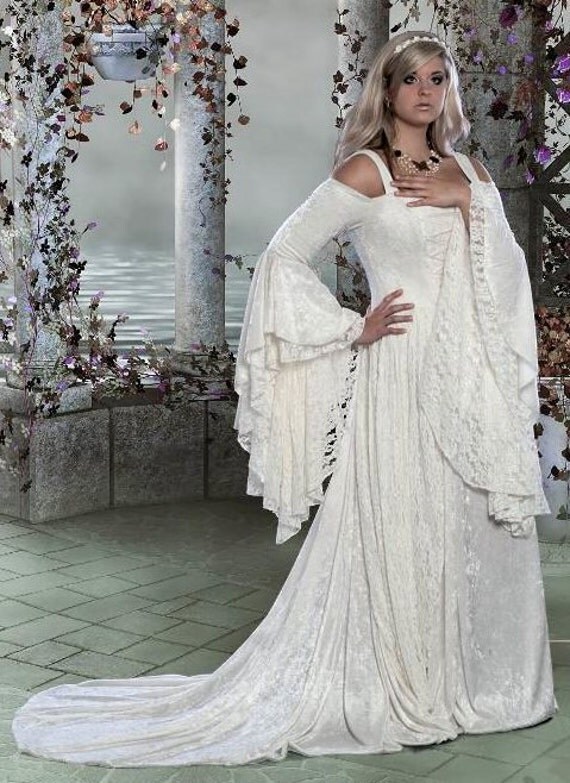 Items similar to Gwendolyn Medieval Velvet and Lace Wedding Gown Custom ...