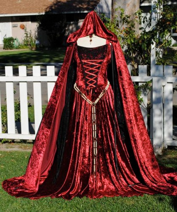 Items similar to Medieval Velvet and Lace Custom Fantasy Wedding Gown ...