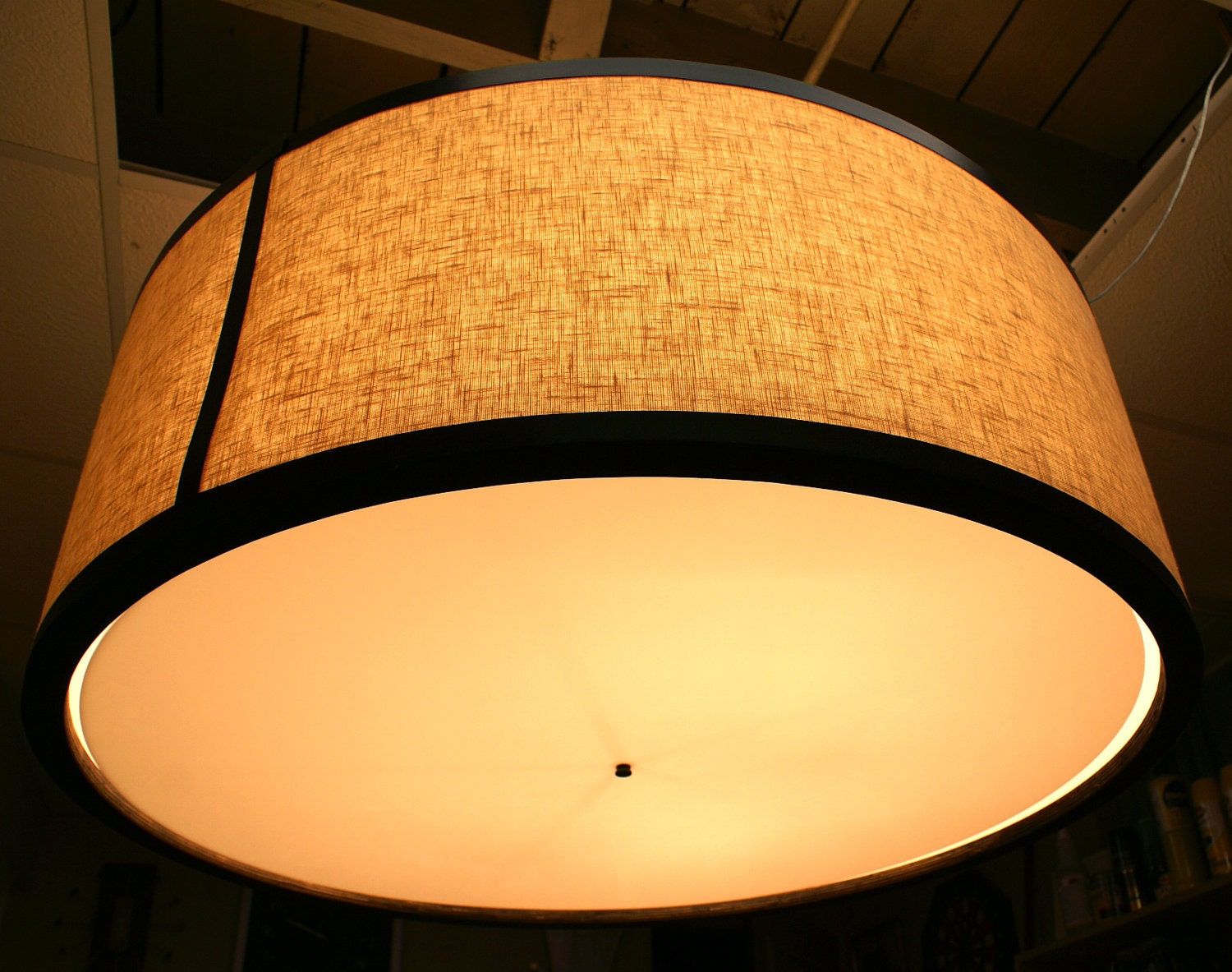 Custom 30 inch and larger Drum Pendant Light Fixture