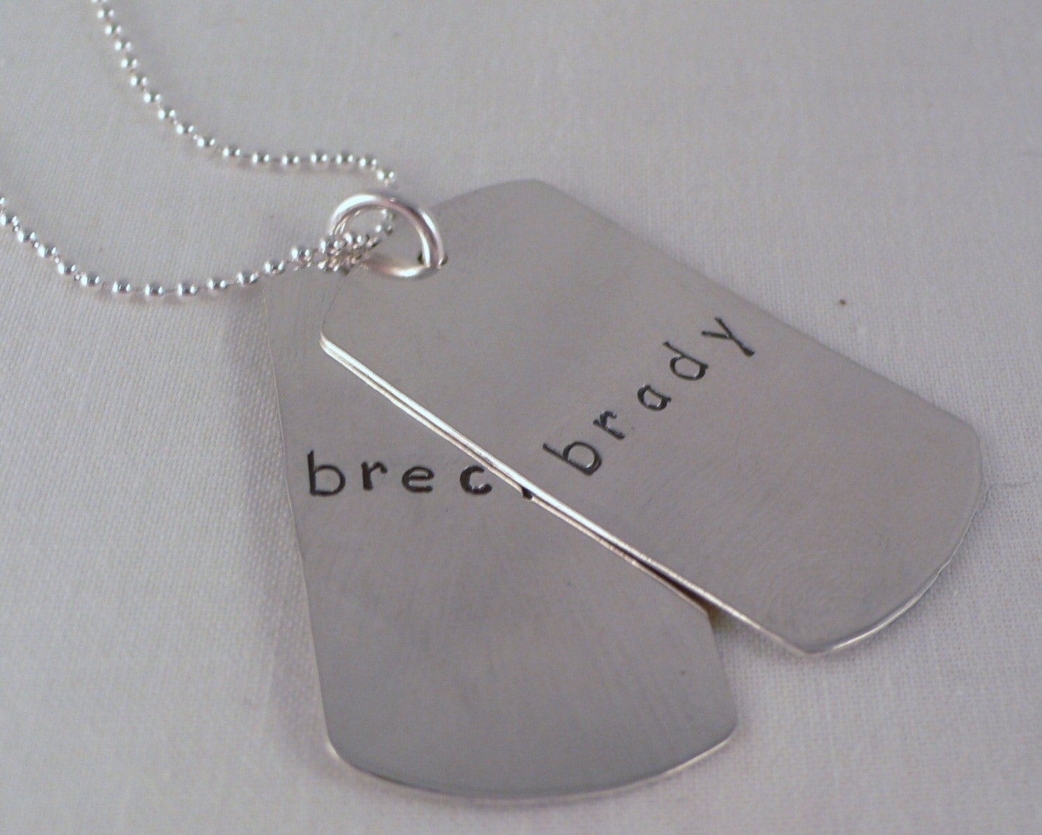 Dad Fathers Day Dog Tag Necklace Sterling Silver Personalized