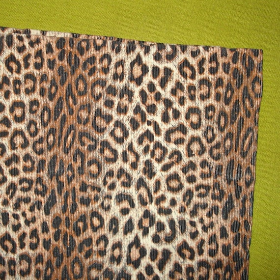 60s Vintage Leopard Print Corduroy Fabric