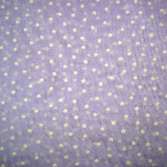 Vintage Dotted Swiss Fabric White on Lavender by