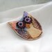 OWL in love -hand felt brooch, wet felted pin, gift under 20