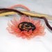 Felted and organza flower brooch -Sunflower dream - orange, cuper and brown