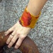 Spices - red and mustard hand felted cuff -bracelet ,felt wrist warmer