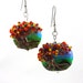Landscape with Tree in Autumn Lampworked Glass Bead Earrings