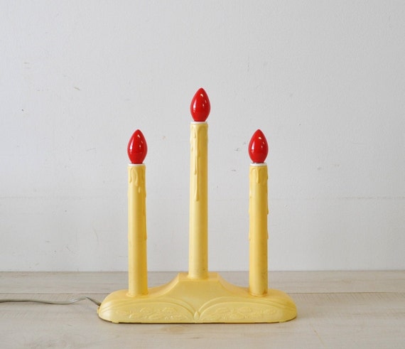 three light electric christmas decor candelabra with red three light electric christmas decor candelabra with red