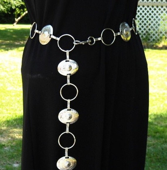 Vintage Western Silver Chain Belt for Jeans Blouses Dresses