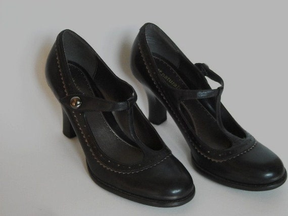 Vintage Black Leather Mary Jane Shoes-6M-Naturalizer