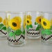 4 vintage collectible Swanky Swig sunflower Juice drinking glasses--cocktail glasses