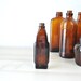 vintage 1940s Godefroy amber colored medicine bottle