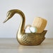 Amazing 1960s vintage solid brass swan