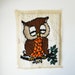 vintage latch hook owl rug- wall hanging