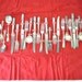 complete set of wm. a. rogers flatware in silverware container-- Oneida--vintage serving pieces
