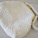 amazing 1950s white pearl beaded purse--rockabilly glamour