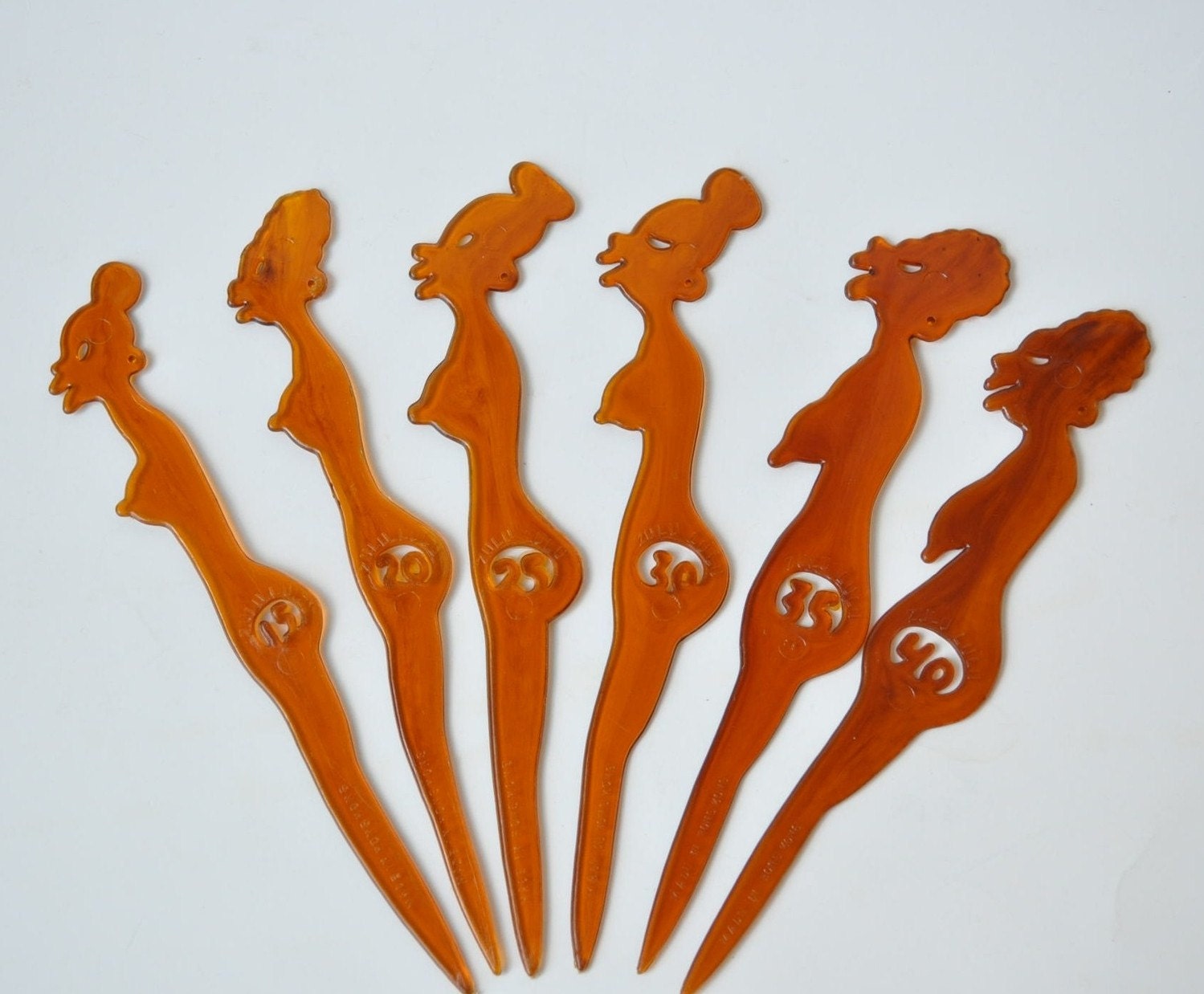 VINTAGE 1950s Zulu Lulu Swizzle Sticks Cocktail Stirrers