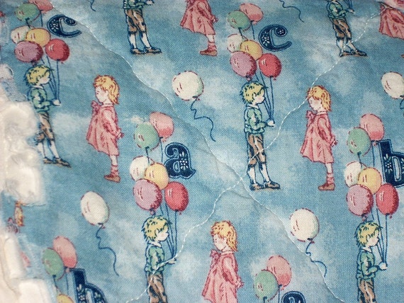 Rag Quilt with Children and Antique Toys by acraftingheart on Etsy