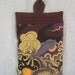 Plum color Japanase print hand quilted pot holder