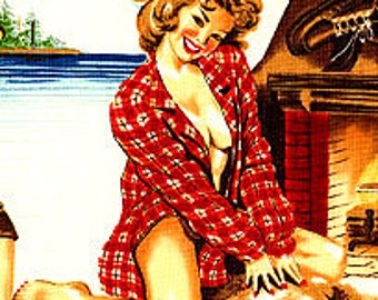 Great Outdoors Pinups Alexander Henry Cotton Fabric REMNANT