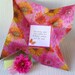 Folded Pinwheel Birthday Card, in pink, yellow and orange with pink flower