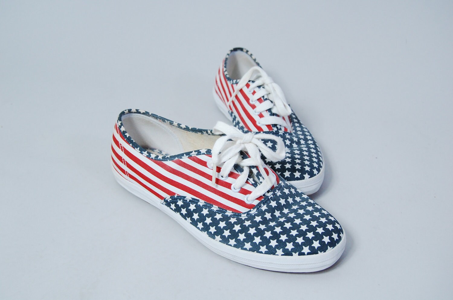 Items similar to vintage 90s lace up canvas AMERICAN FLAG KEDS womens 7 ...